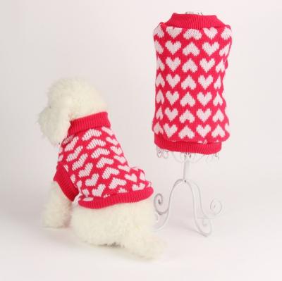 China Small Warm Christmas Stocked Dog and Cat Winter Dog Luxury Pet Christmas Sweater Knitted Jumper Sweater Dog Clothes for sale