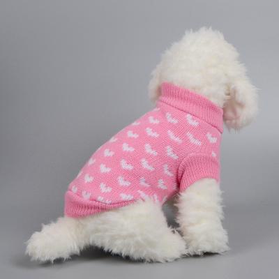 China Wholesale Small Dog Clothes Puppy Lovers Stocked High-end Dog Knitted Sweater Luxury Pet Clothes Autumn And Winter for sale