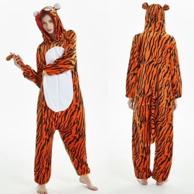 China Wholesale Animal Costume Tiger Adults Pajamas Manufacturers Flannel Cartoon Onesies Christmas Onesies Retail QUICK DRY IN-STOCKED for sale