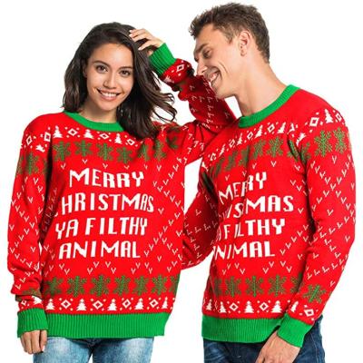 China Anti-Pilling Mens Ugly Christmas Sweater Cardigan Unisex Knit Fairisle Funny Holiday Sweater for sale