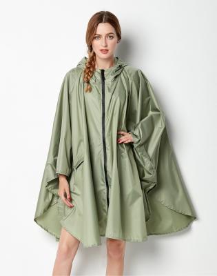 China Wholesale Polyester Rain Coat Woven Oxford Rain Poncho For Women Men Adults Hooded Jacket Waterproof Reusable Hike Rain Coat With Pockets for sale