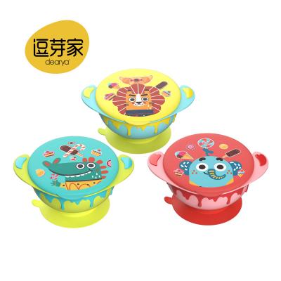 China BPA Free Stainless steel creative kid food bowl dinner bowl microwave safe suction bowl with lid for children for sale