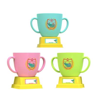 China Washable Children creative champion water cup with snack box  eco friendly pp material for sale