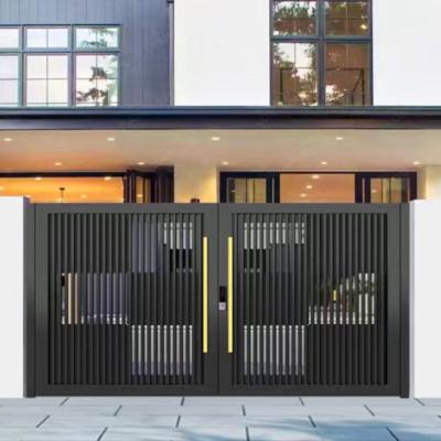 China Puertas corredizas de aluminio recubiertas en polvo / puertas de cercas de aluminio negro en venta