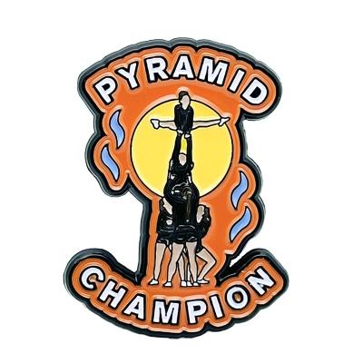 China USA PYRAMID CHAMPION Soft Enamel Lapel Pin Badges for sale