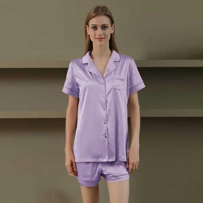 China Breathable Luxury Summer home wear pajama set Summer ice silk pajamas night dresses girls sleepwear two piece set for women for sale