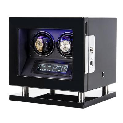 China Eco-friendly LED Remote Control Double Fingerprint Watch Winder With Vertical Rotor Stop (YLK20-002) for sale