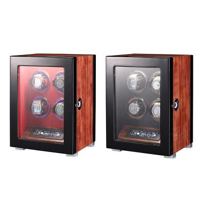 China OEM Eco-friendly Automatic Watch Winder Box With Led Watch Winder 4 Slots Lightweight Safe Custom Fingerprint Lock Automatic Watch Winder for sale