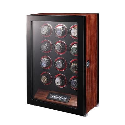 China Wholesale Luxury Eco-Friendly Luxury Wood Slots Touch Screen LCD Display Winder Watch Winder Auto Orbit OEM ODM Gyro Watch Box Winder Custom fingerprint 12 for sale