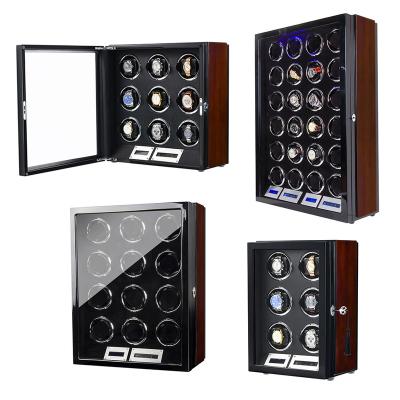 China Eco-Friendly Supplier Wholesale 6 9 12 24 Slots LCD Touch Screen Adjustable Luxury Automatic Watch Box Watch Winders for sale