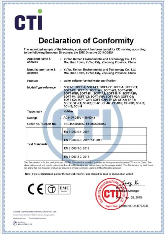 CE - Ningbo Keman Environmental Technology Co., Ltd.