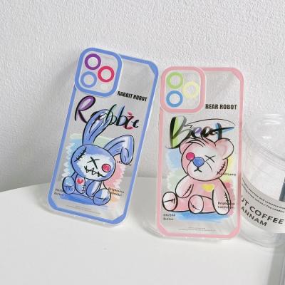 China Amazon Hot Selling Shockproof Woman Like Cartoon Animal Pattern Transparent Waterproof Mobile Phone Cover Case For Apple Iphones Max 12 pro for sale