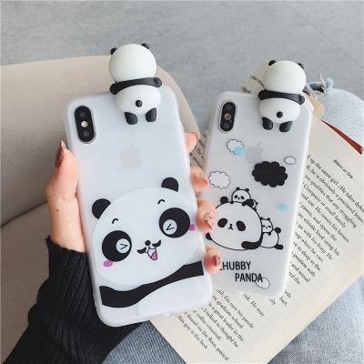 China Cute Panda Mobile Phone Case For Iphone 11 11Pro TPU Shockproof Cheap Amazon Gift Max Cover For Iphone XR X/XS 6/6P Max 7/8P for sale