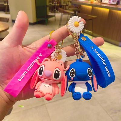 China Amazon Hot Selling Anti-fall Cute 3D Silicone Cartoon Hot Selling Amazon Manufacturer Professional Animal PVC Keychains Factory Bag Key Chain Pendant For Gifts for sale