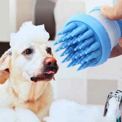 China Sustainable Pet Supplies Silicone Pet Bathing Tool Pet Bath Brush For Dogs And Cats for sale