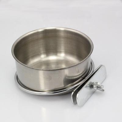 China Sustainable Pet Cage Stainless Steel Parrot Cage Cup Hanging Water Feeding Bowl for sale