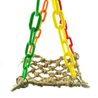 China Sustainable Parrot Bird Toys Hanging Hemp Rope Hammock Swing for sale