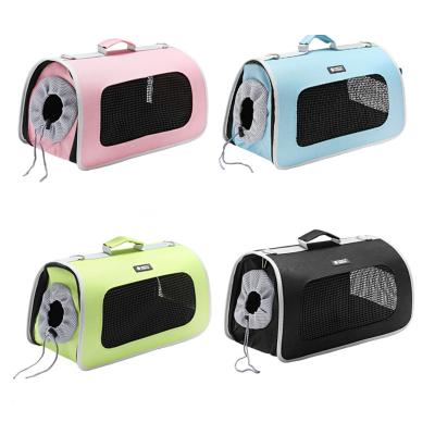 China Sustainable Folding Portable Pet Travel Bag Flush Pack Use For Dog Or Cat for sale