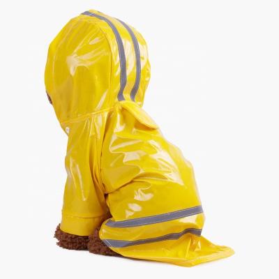 China Viable Wholesale Dog Raincoat With Hood Waterproof Lightweight With Safety Reflective Stripes for sale