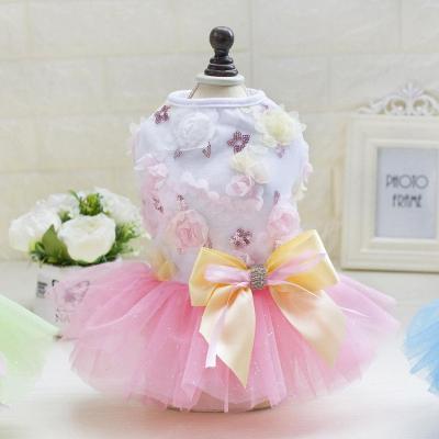 China Sustainable Customized Puppy Pink Dog Clothes Dress for sale