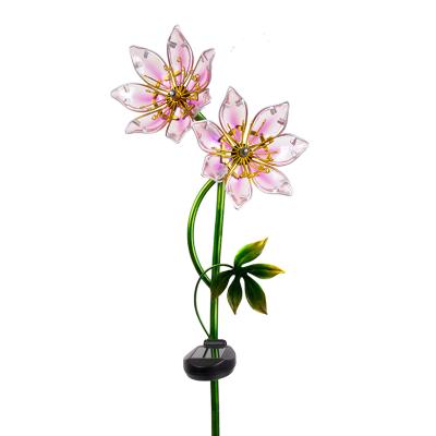 China Lighitng Outdoor Decor Wholesale Clematis Stand Flower Light Solar Power Garden Light for sale