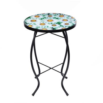 China Outdoor viition table garden height CLASSIC accommodate 14 in. Diameter Customized 20.86 Inch Height Glass Side Desk Table Outdoor Planter for sale