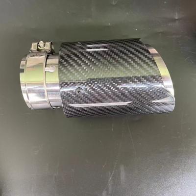 China Hot Selling New Style Carbon Fiber Exhaust Tail Tip Roll Cut Angle Tip Pure Titanium End Tip for sale