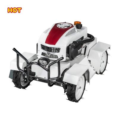 China Hotels Remote controlled RC robot lawn mower for sale gasoline grass bush mower cutter radio control for sale