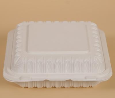 China Clamshells Disposable Mineral Filled Plastic Container With Hinged Lid Disposable Plastic Container for sale