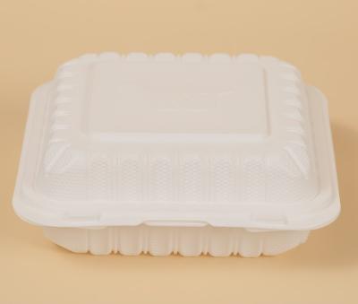 China Disposable PP Biodegradable Clamshell Disposable Plastic Container For Food Take Out Hinged Container for sale