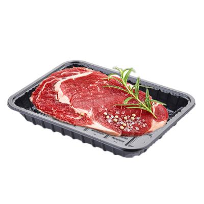 China Disposable Supermarket Fruit Plastic Vegetable Meat Tray Disposable Sealable Film Food Grade Box Fresh Frozen Seafood Packaging Tray for sale