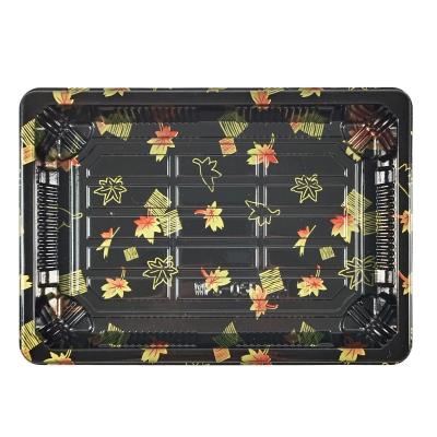 China Disposable High Quality Check Sushi Disposable Plastic Trays for sale