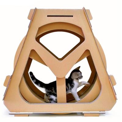 China Wholesale Viable Ferris Wheel Corrugated Paper Creative Cat Weight Loss Toy Cat Scratcher Treadmill For Claw Grinding Cat Toy for sale