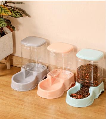 China Pet Cat Bowl Combination Food Feeder Bucket Dog Water Fountain Automatic Cat Bowl Automatic Basin Water Feeding Bucket for sale