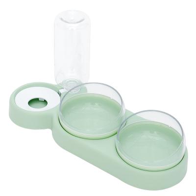 China Cat Anti-Wet Mouth Double Three-Bowl Automatic Water Feeder Drinking Basin To Prevent Disturbing Pet Bowl for sale