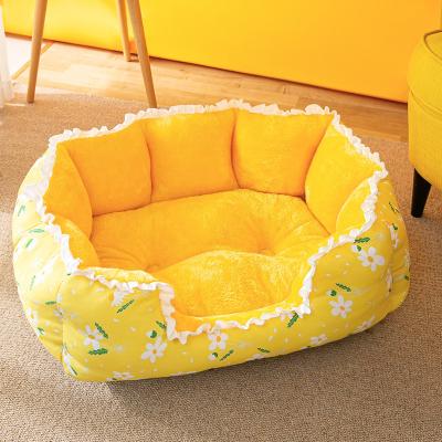 China Travel Pet Room Ready To Ship Factory Direct Soft Washable Comfortable Round Luxury Cat Bed And Dog Bed for sale