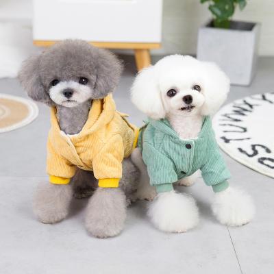 China Autumn And Winter New Sustainable Cotton-Padded Clothes Teddy Small Pet Clothes Winter Corduroy Cotton-Padded Dog Clothes for sale