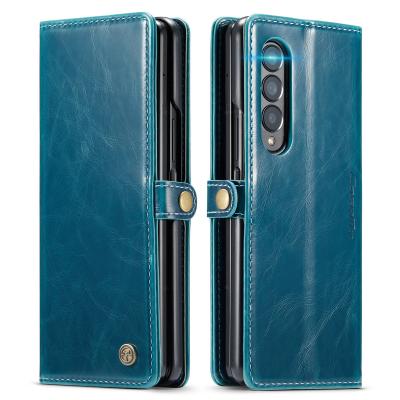 China 2021 New Arrival Shockproof Magnetic Phone Case With Card Slot Holder Wallet Leather Case For Samsung Z Fold 3 for sale