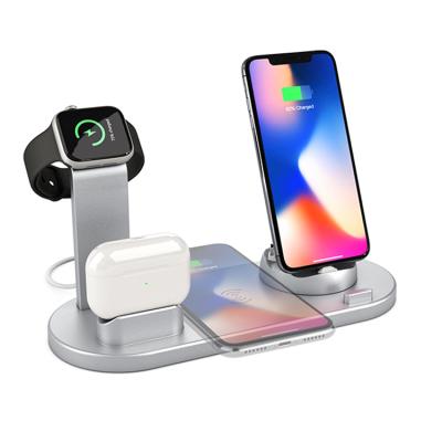 China Full Protection for Multi Station Dock Devices and Purpose Qi 10W 4 in 1 Phone Station Mobile Stand Fast Charging Portable Wireless Charger for sale