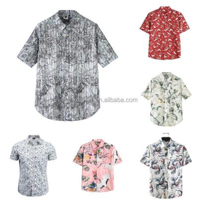 China Anti-pilling 2023 spring and summer men's Hawaiian chain print print short sleeve shirt for sale