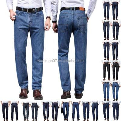 China 2023 men's business trousers men's jeans thin elastic casual straight fit mid-rise classic viable promotion for sale