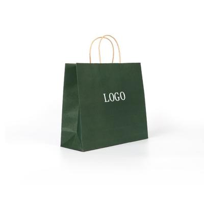 China Custom Recyclable High Quality Personalized Green Paper Bag Gift Custom Shopping Bag With Handle Kraft Paper Bag for sale