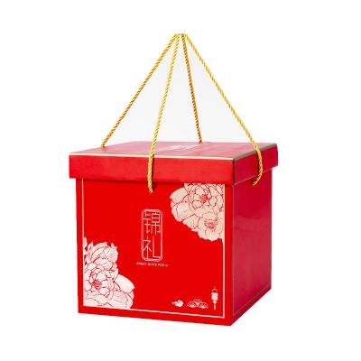 China Recycled Materials Custom Shape Printed Corrugated Paper Boxes Fruit Packaging Magnetic Closure Cardboard Gift Box With Handle For Christmas for sale