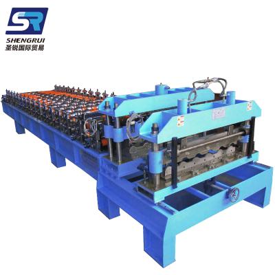 China Portable ibr low power consumption three layer wall sheet factory technical production panel roof roll forming machine for sale