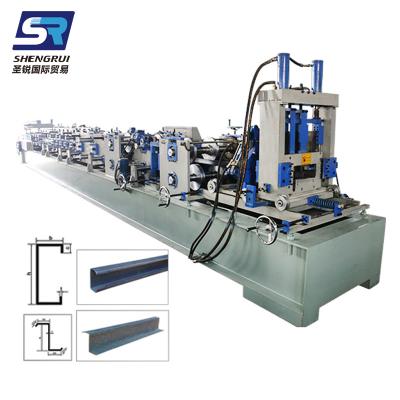 China Hotels Automatic Variable CZ Purlin Interchangeable Roll Forming Machine for sale