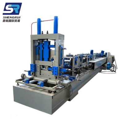 China Factory operation flexible steel hydraulic strut double channel modern aluminum cold purlin technics c z roll forming machine for sale