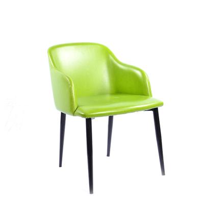 China Affordable Leisure Beetle Chairs Oversized Comfortable Green Beetle Chair With Back Upholstered Metal Base Leather Dining Chairs for sale