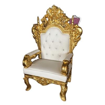 China European style delicate design gold silver hotel lobby adorned antique throne chair king gold chair cheap style hotel furniture for sale