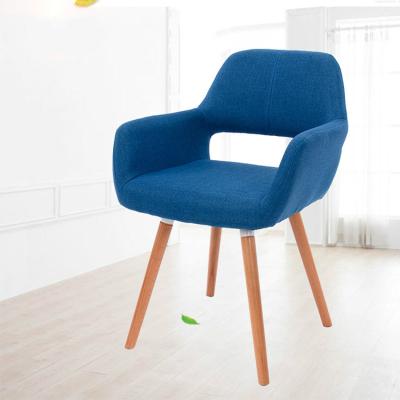 China Modern Backrest Chair Comfortable Upholstered Lounge Chair Wooden Legs Colorful Armchair for sale