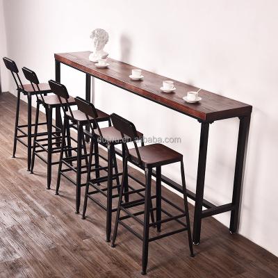 China Bar Table Foshan Shunde Quality Assured Solid Wood Narrow And High Bar Table Long for sale